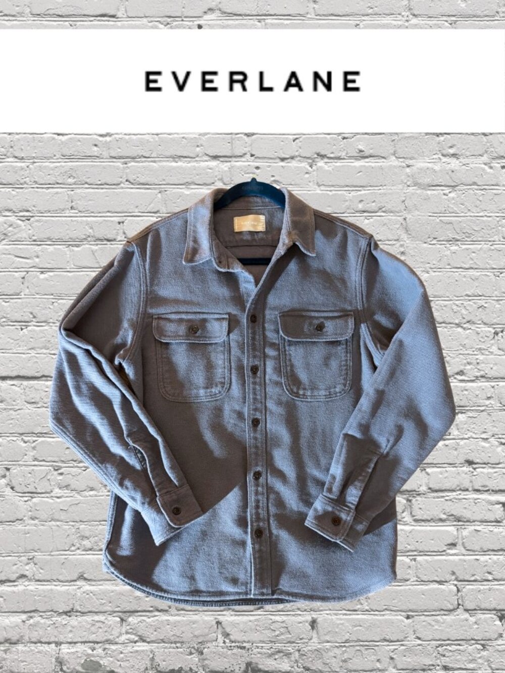 Everlane Men's Medium Heavyweight Twill Overshirt Shirt Jacket Slate Blue